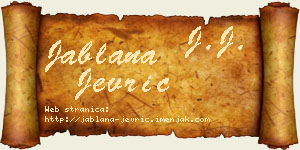 Jablana Jevrić vizit kartica